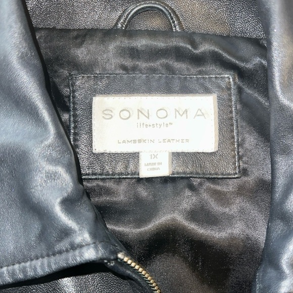 Sonoma Lambskin Black Leather Jacket-Size 1X - Picture 4 of 8